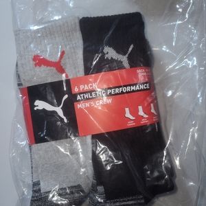 Puma 6 pack crew socks nwt